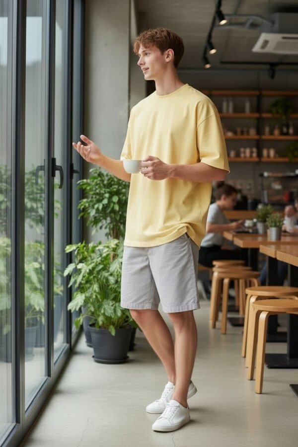 Premium 250 GSM Cotton French Terry Oversized T-Shirt / Soft Biowashed Fabric